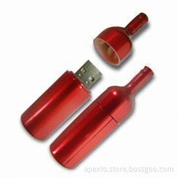 Bottle-shaped USB Flash Drives with 16GB Storage Capacity, Supports Password Protection and Bootable